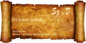 Szluka Donát névjegykártya
